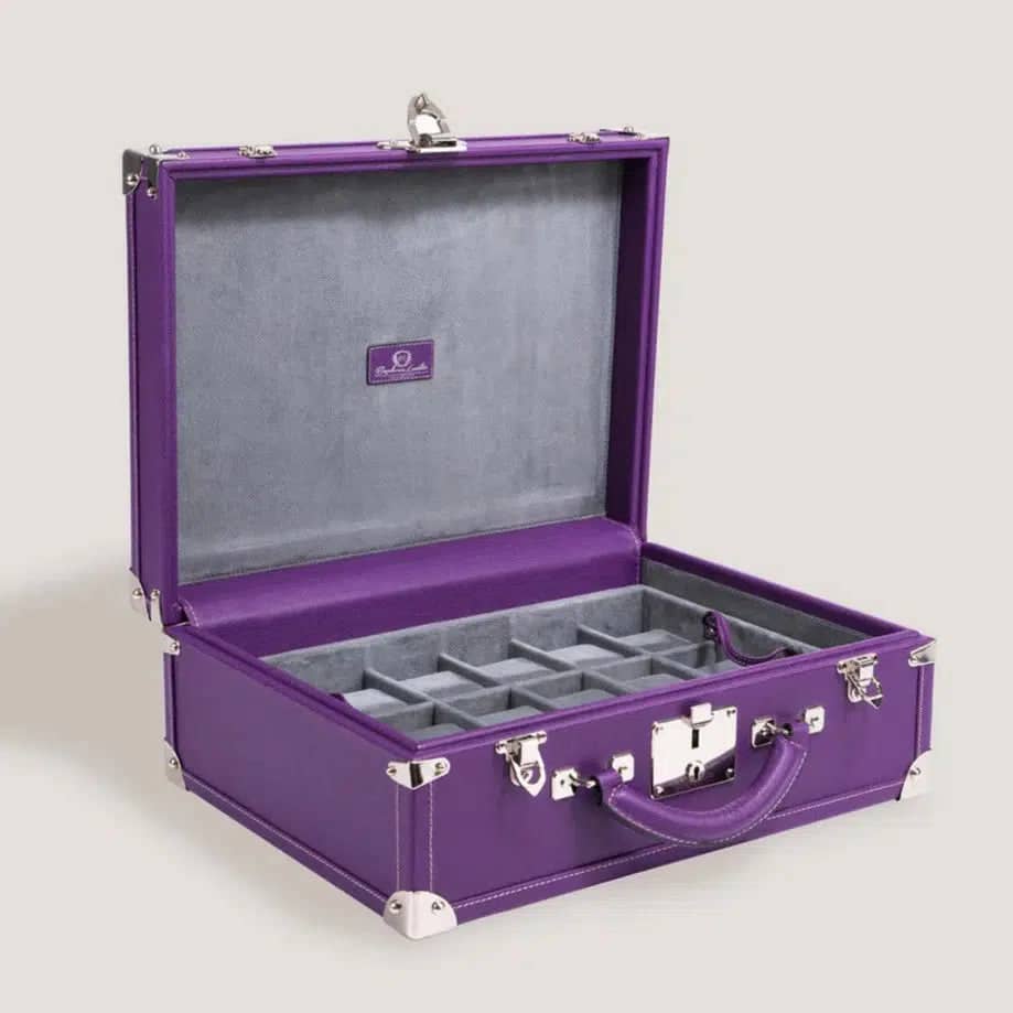 Boite à Montre - Trunk Safiano Purple-1-Le Remontoir Montre